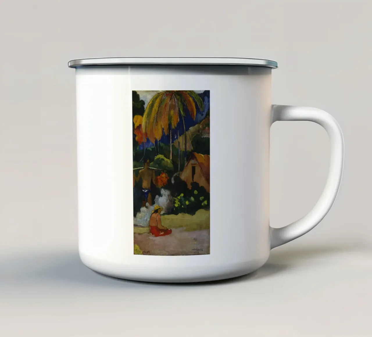 Paul Gauguin - Paesaggio a Tahiti (Mahana Maà) tazza in smalto da Timeless Artworks