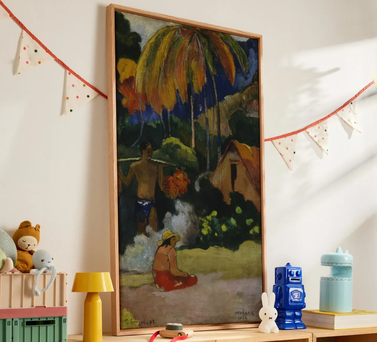 Paul Gauguin - Landschap in Tahiti (Mahana Maà) canvas met Baklijst van Timeless Artworks