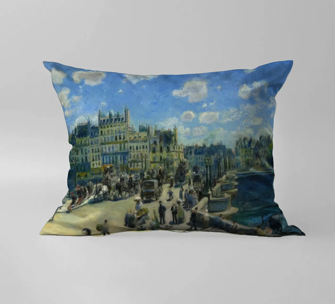 Pierre-Auguste Renoir - Pont Neuf, Parigi, 1872 cuscino da Timeless Artworks