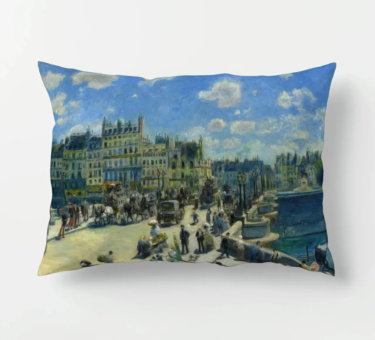Pierre-Auguste Renoir - Pont Neuf, Parigi, 1872 cuscino da Timeless Artworks