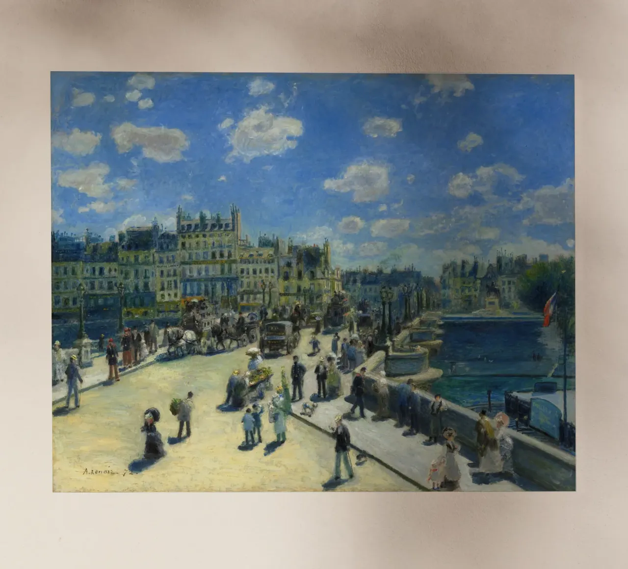 Pierre-Auguste Renoir - Pont Neuf, Parigi, 1872 pellicola backlit da Timeless Artworks