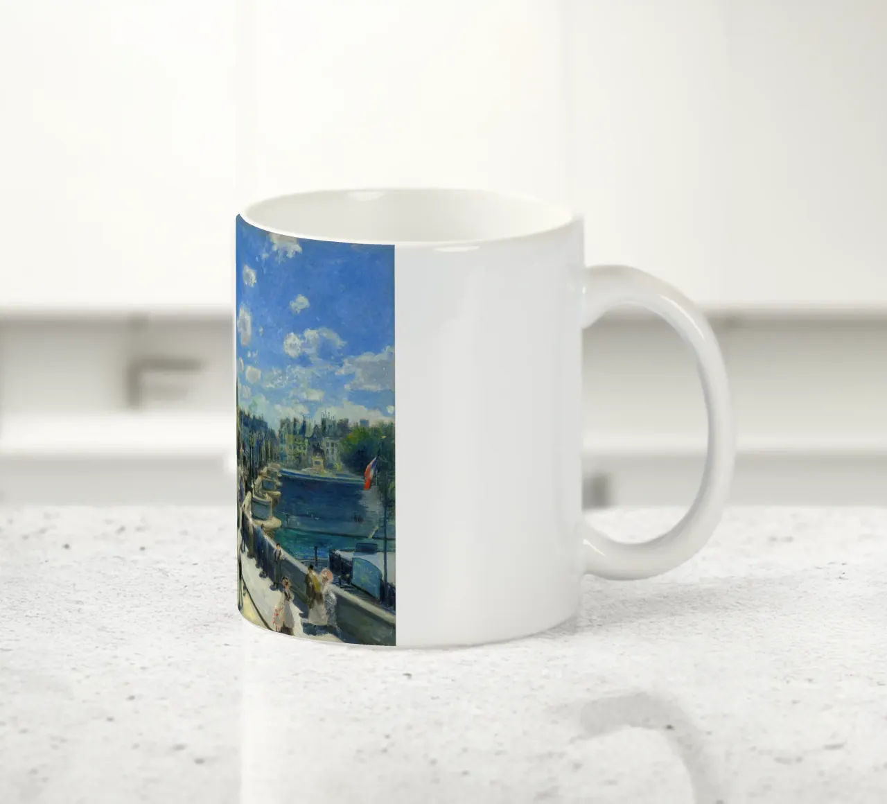 Pierre-Auguste Renoir - Pont Neuf, Parigi, 1872 tazza in ceramica da Timeless Artworks