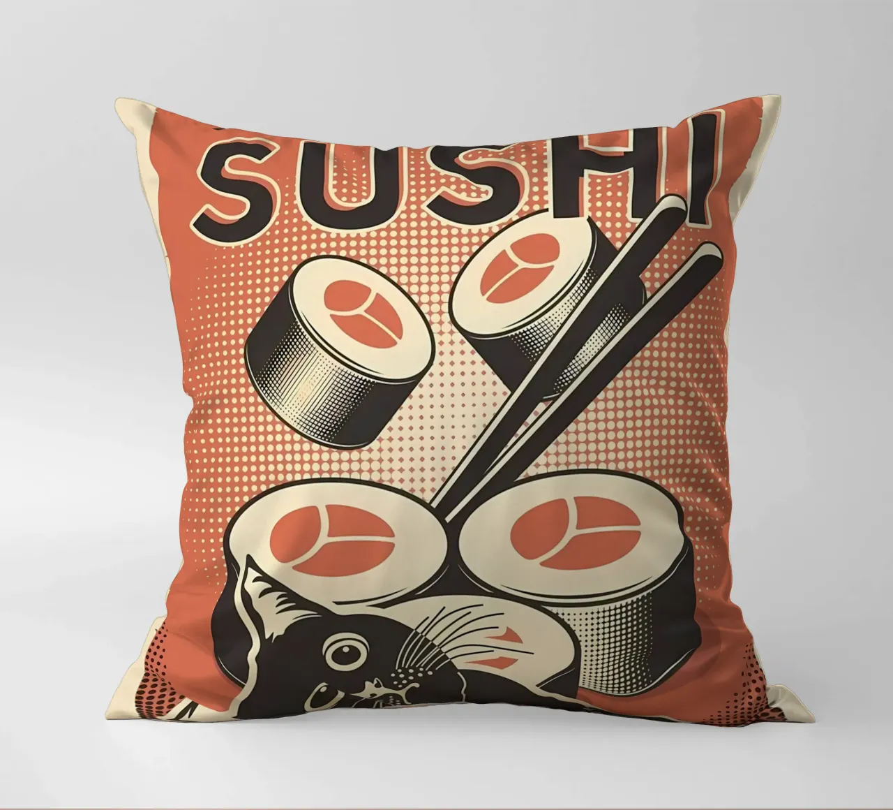 Sushi Cat cuscino da Monique A Hooper