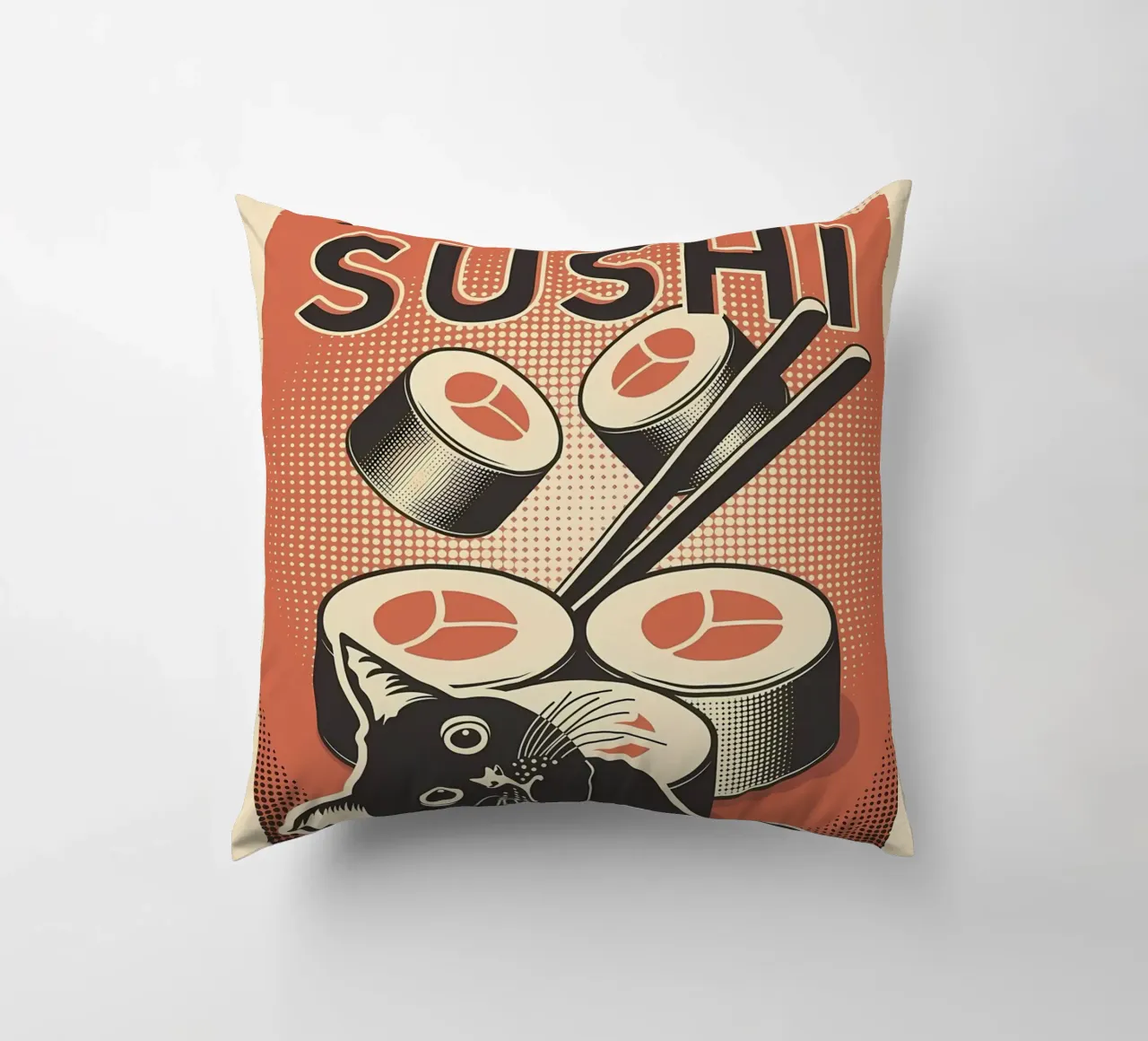 Sushi Cat cuscino da Monique A Hooper