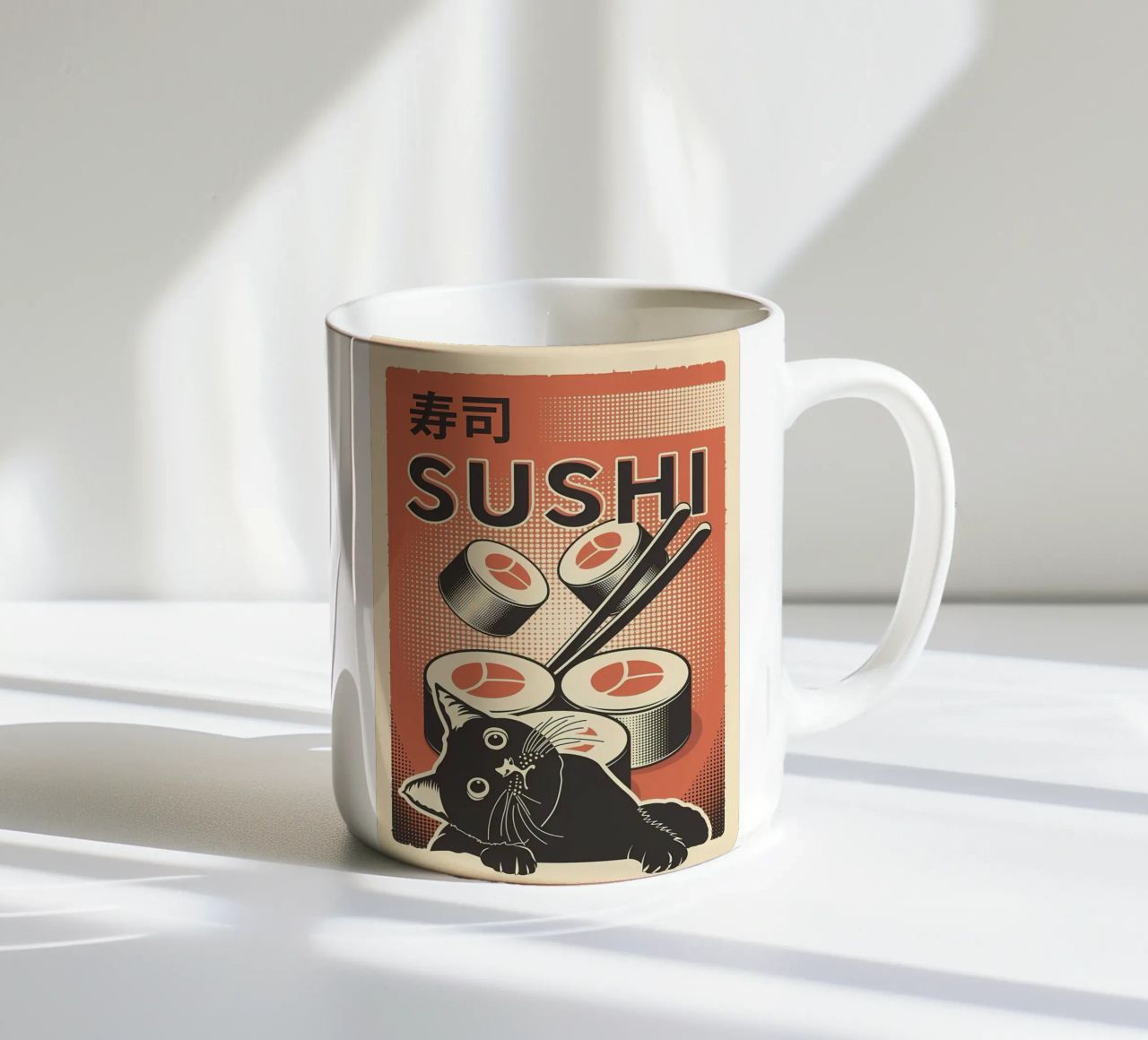 Sushi Cat tazza in ceramica da Monique A Hooper