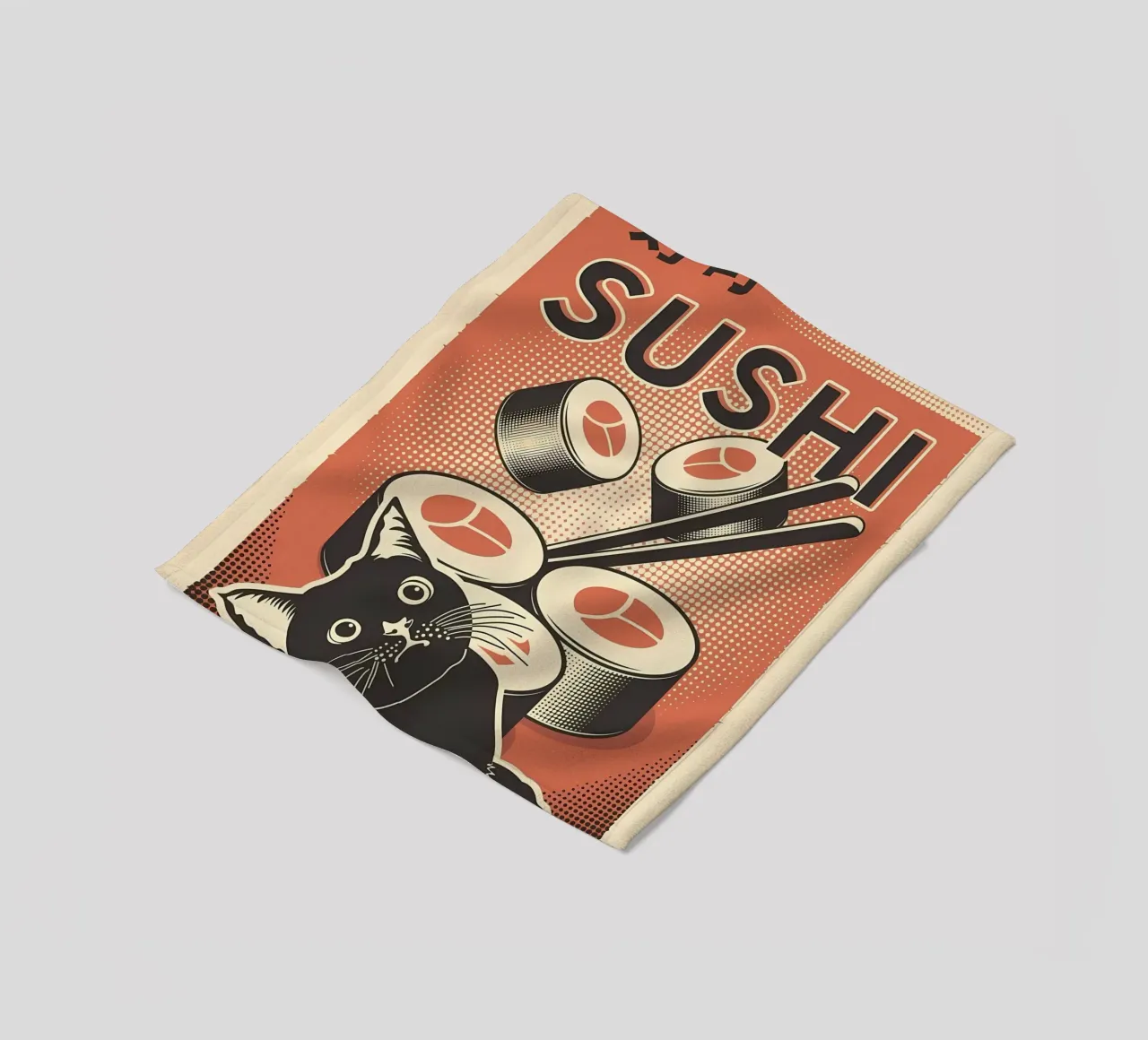Sushi Cat coperta in pile da Monique A Hooper