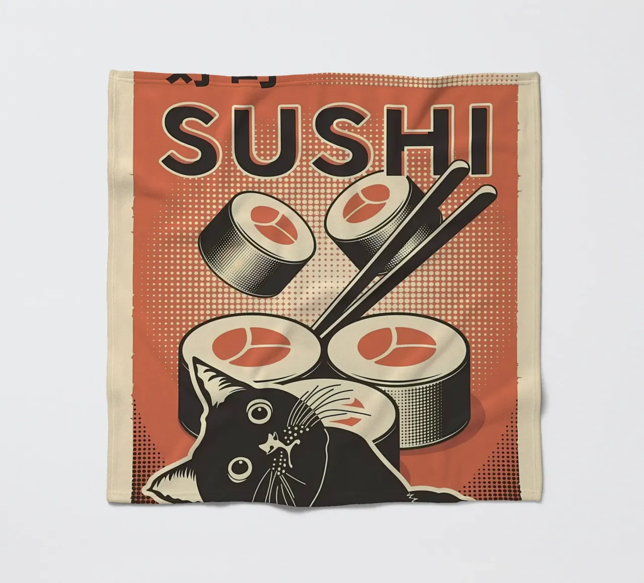 Sushi Cat coperta in pile da Monique A Hooper