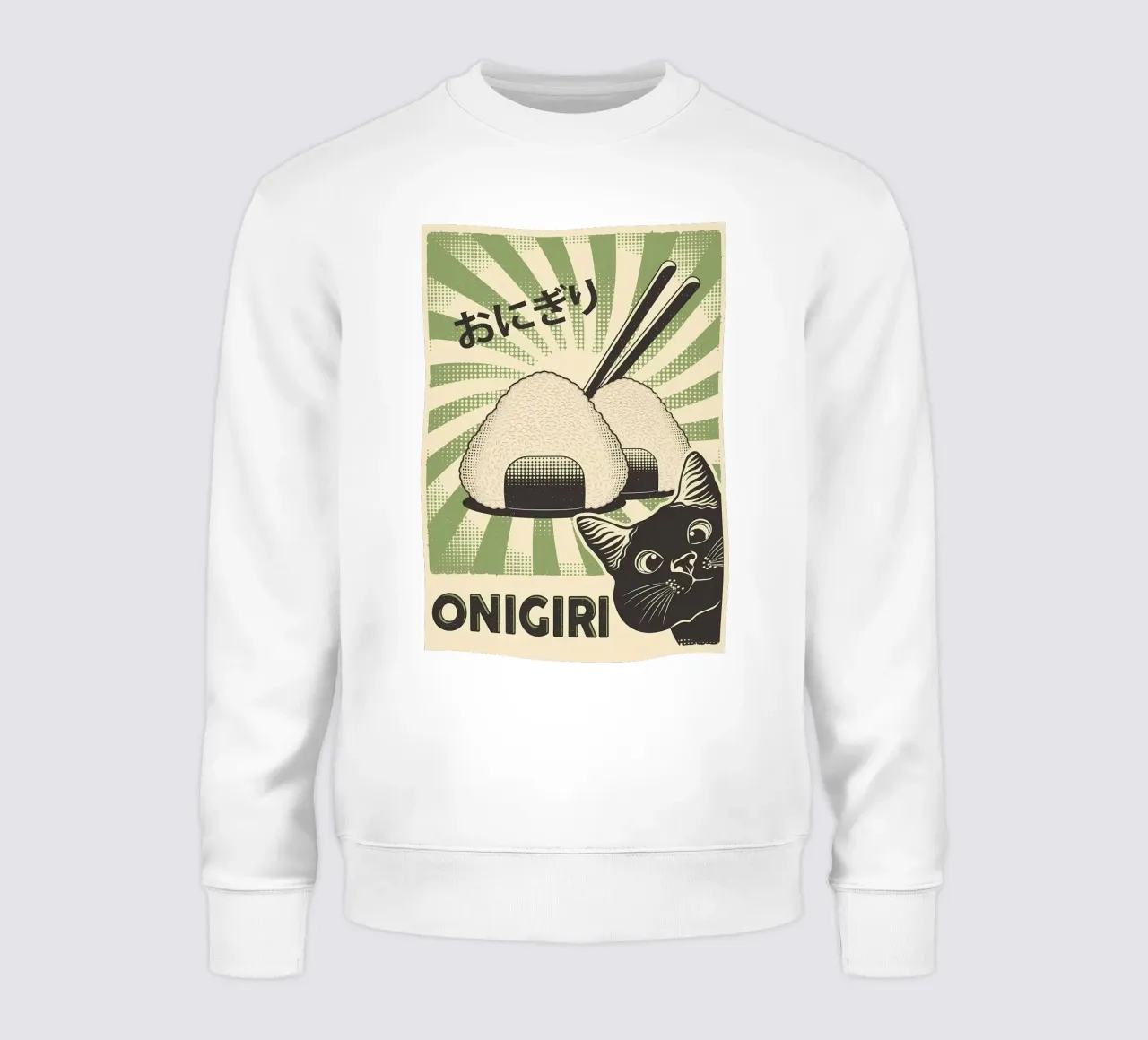 Gatto nero Onigiri felpa da Monique A Hooper