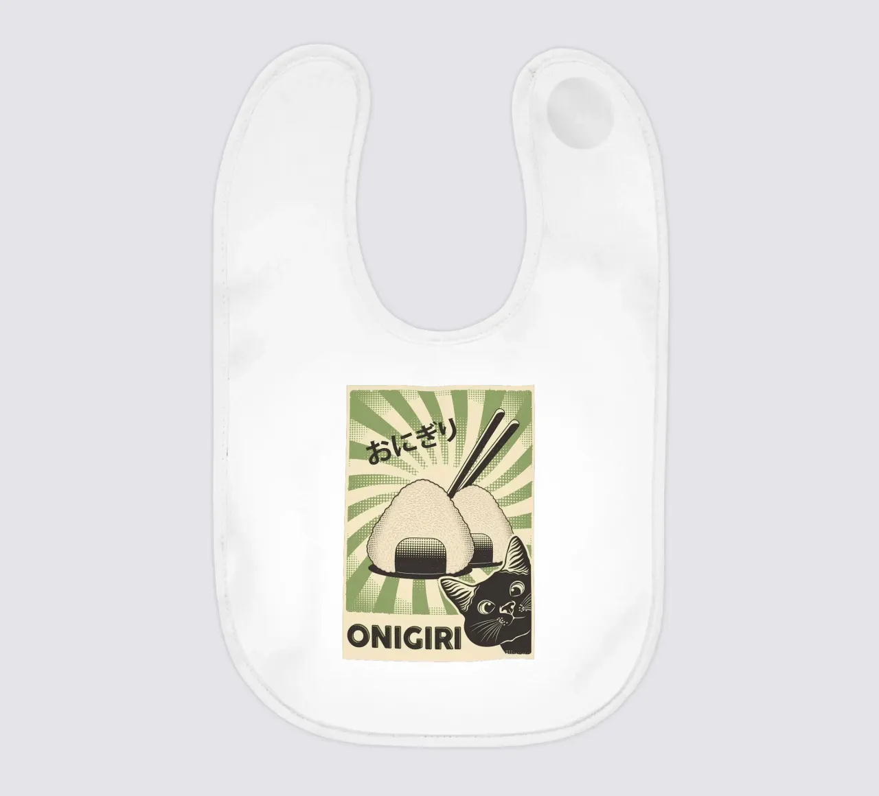 Gatto nero Onigiri bavaglino da Monique A Hooper