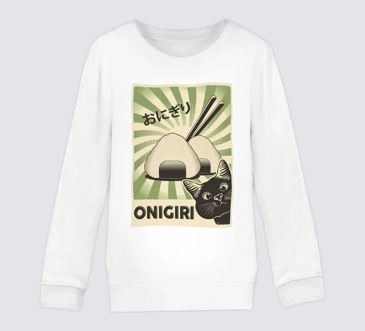 Gatto nero Onigiri felpa bambino da Monique A Hooper