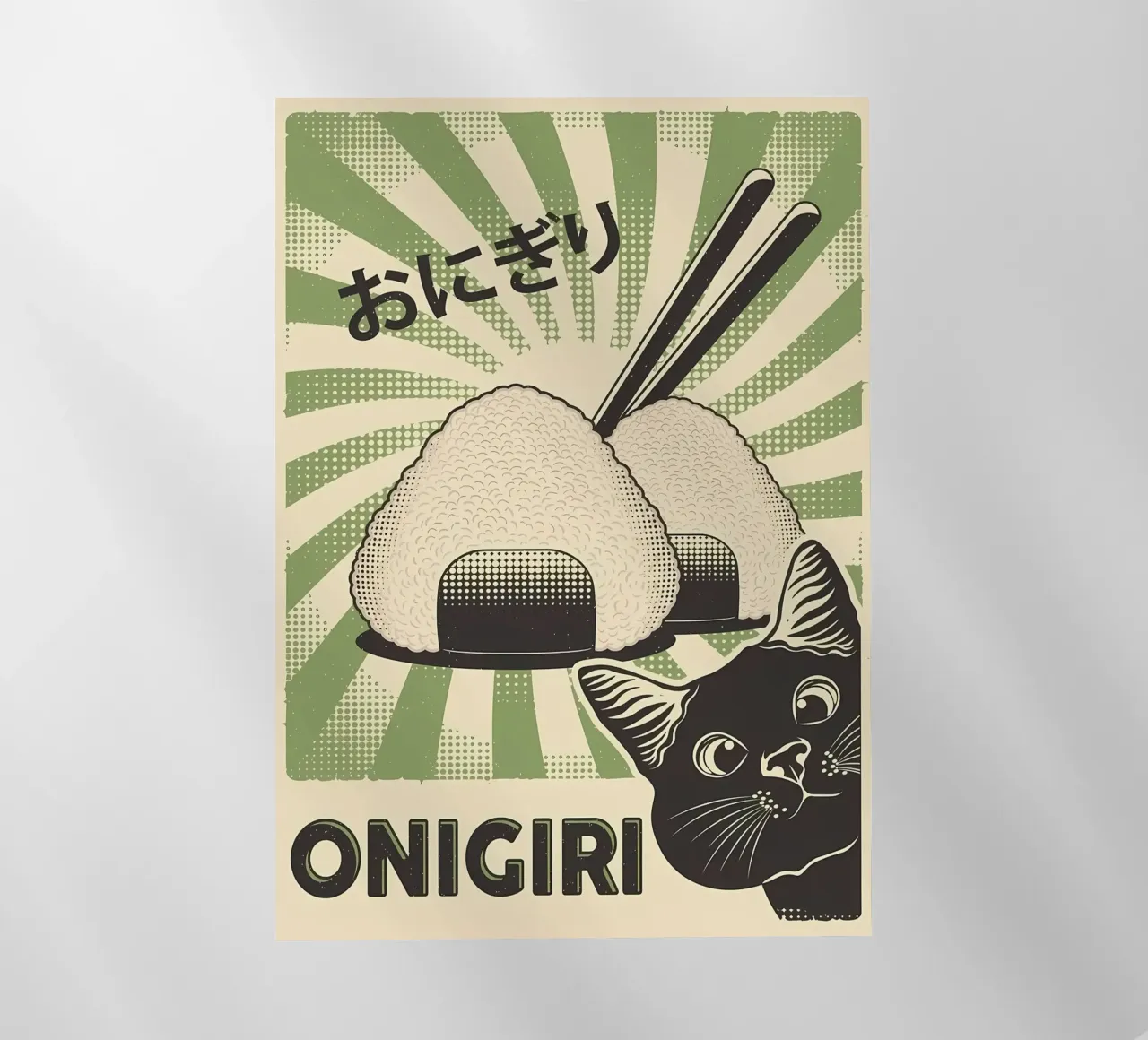 Gatto nero Onigiri pellicola backlit da Monique A Hooper