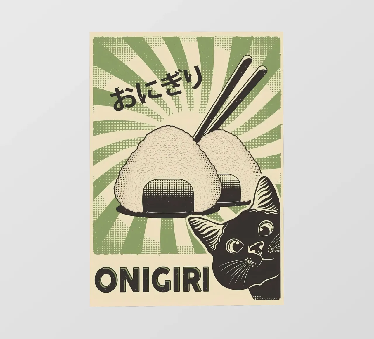 Gatto nero Onigiri pellicola backlit da Monique A Hooper