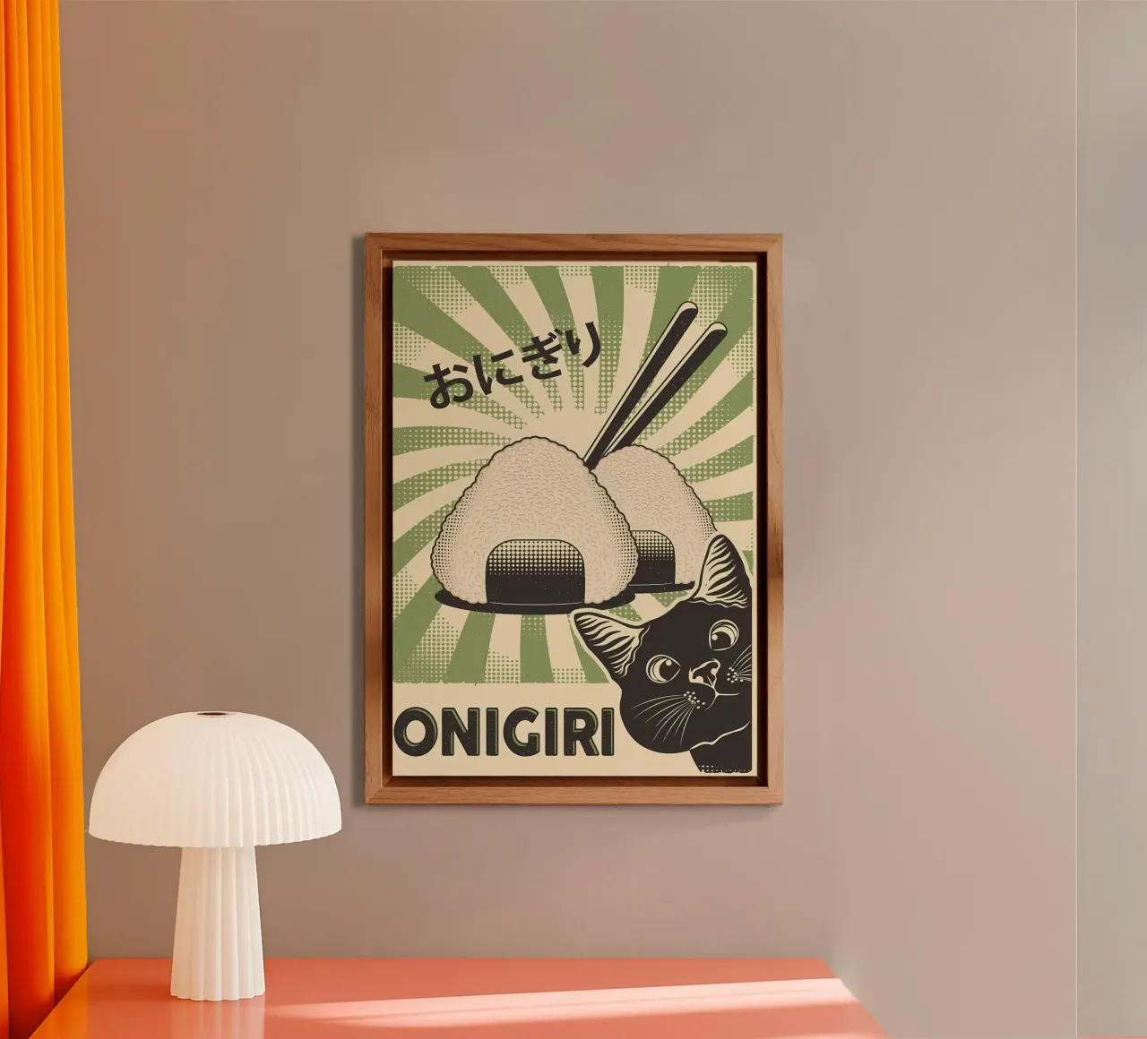 Gatto nero Onigiri alluminio dibond da Monique A Hooper