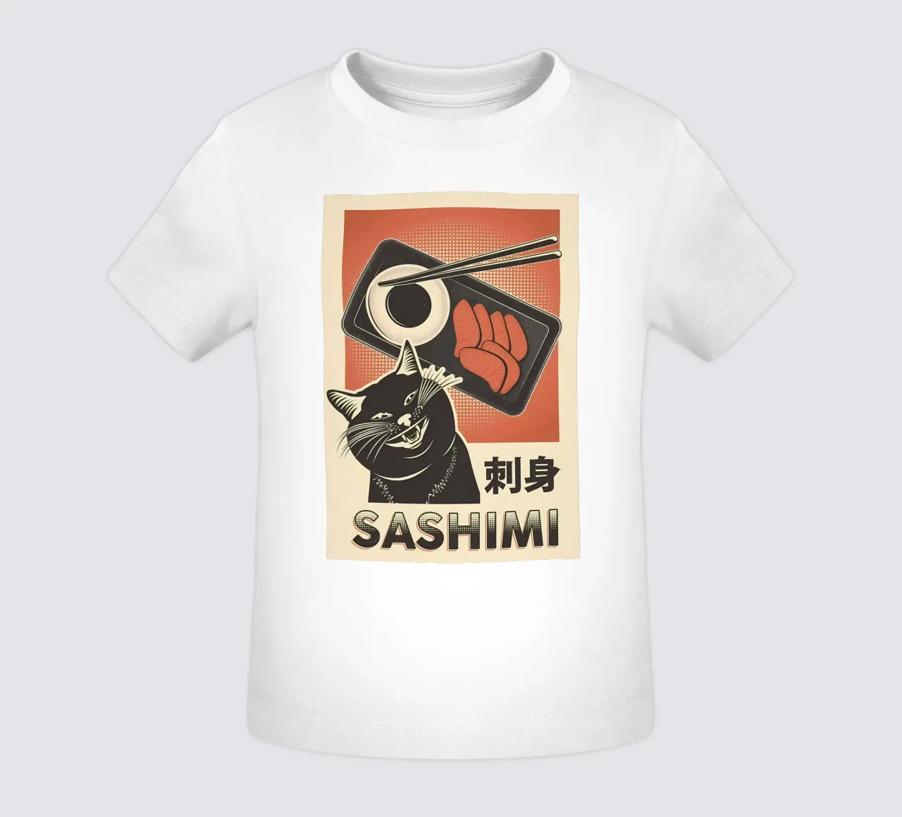 Sashimi Black Cat maglietta neonato da Monique A Hooper