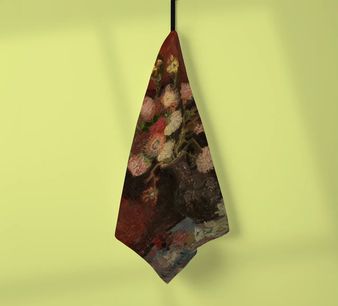 Vincent van Gogh - Vase with Chinese Asters and Gladioli tea towel by Timeless Artworks