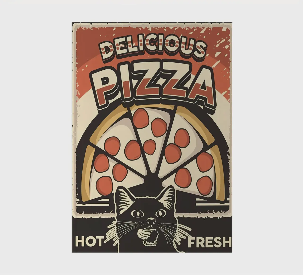 Delicious Pizza and cat notebook by Monique A Hooper