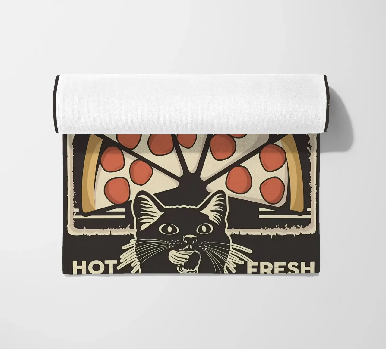 Pizza e gatto deliziosi telo mare da Monique A Hooper