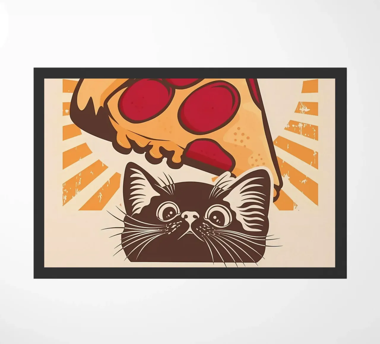 Gatto nero e pizza zerbino da Monique A Hooper