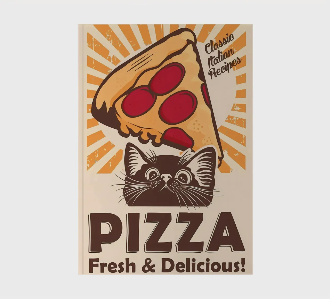 Black cat and pizza notebook by Monique A Hooper