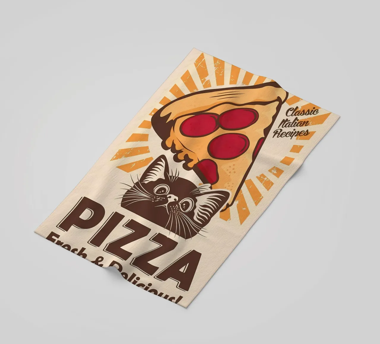 Gatto nero e pizza telo mare da Monique A Hooper