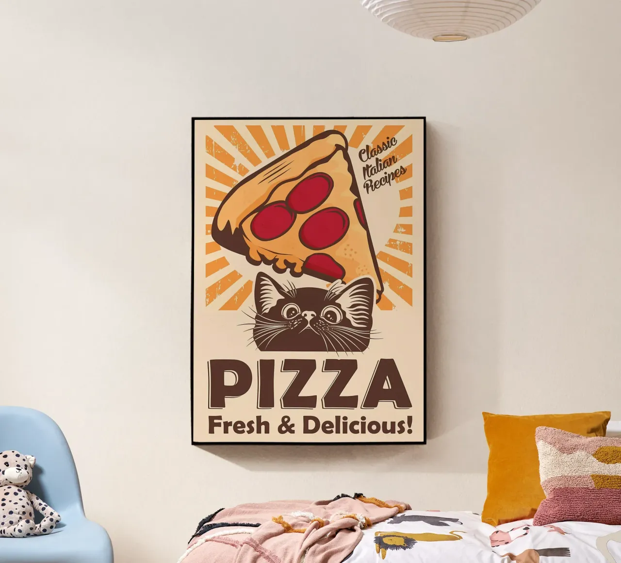 Gatto nero e pizza plexiglass da Monique A Hooper