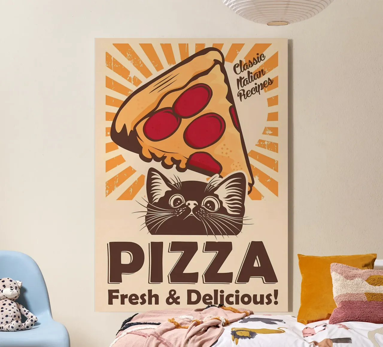 Gatto nero e pizza plexiglass da Monique A Hooper