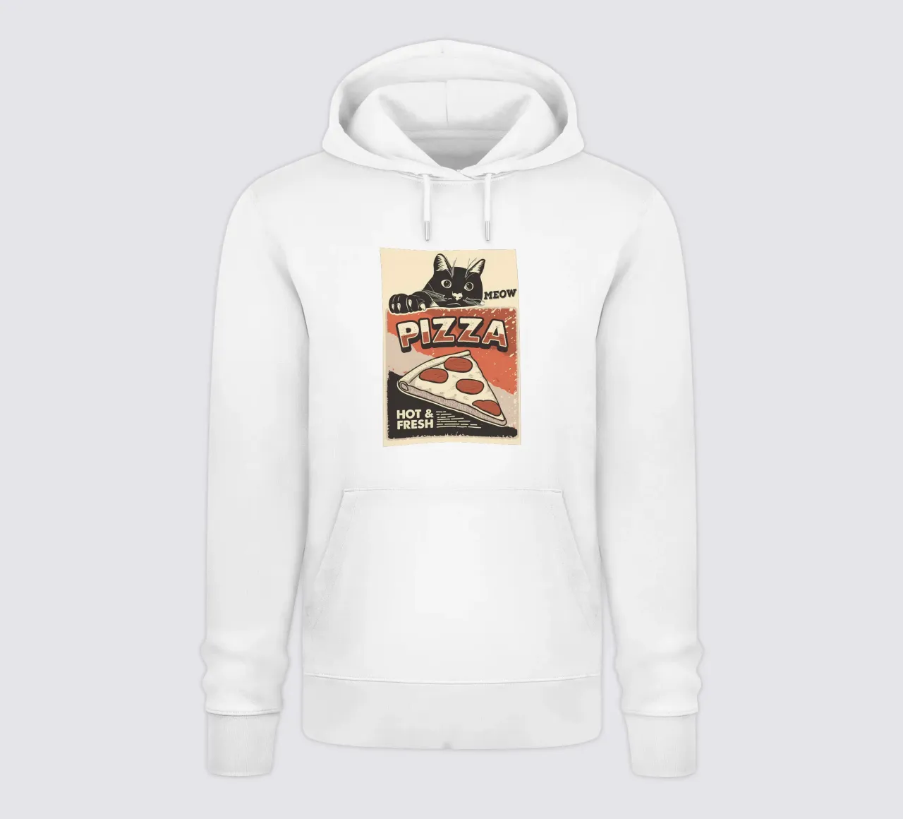 Meow Cat e la pizza felpa con cappuccio da Monique A Hooper