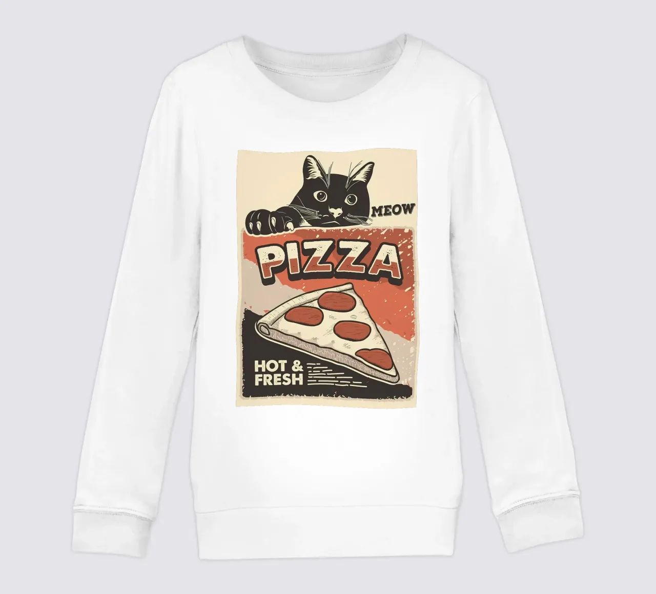 Meow Cat e la pizza felpa bambino da Monique A Hooper