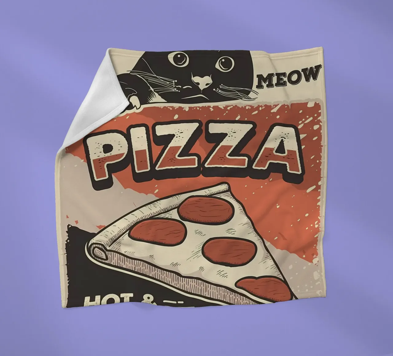 Meow Cat e la pizza coperta in pile da Monique A Hooper