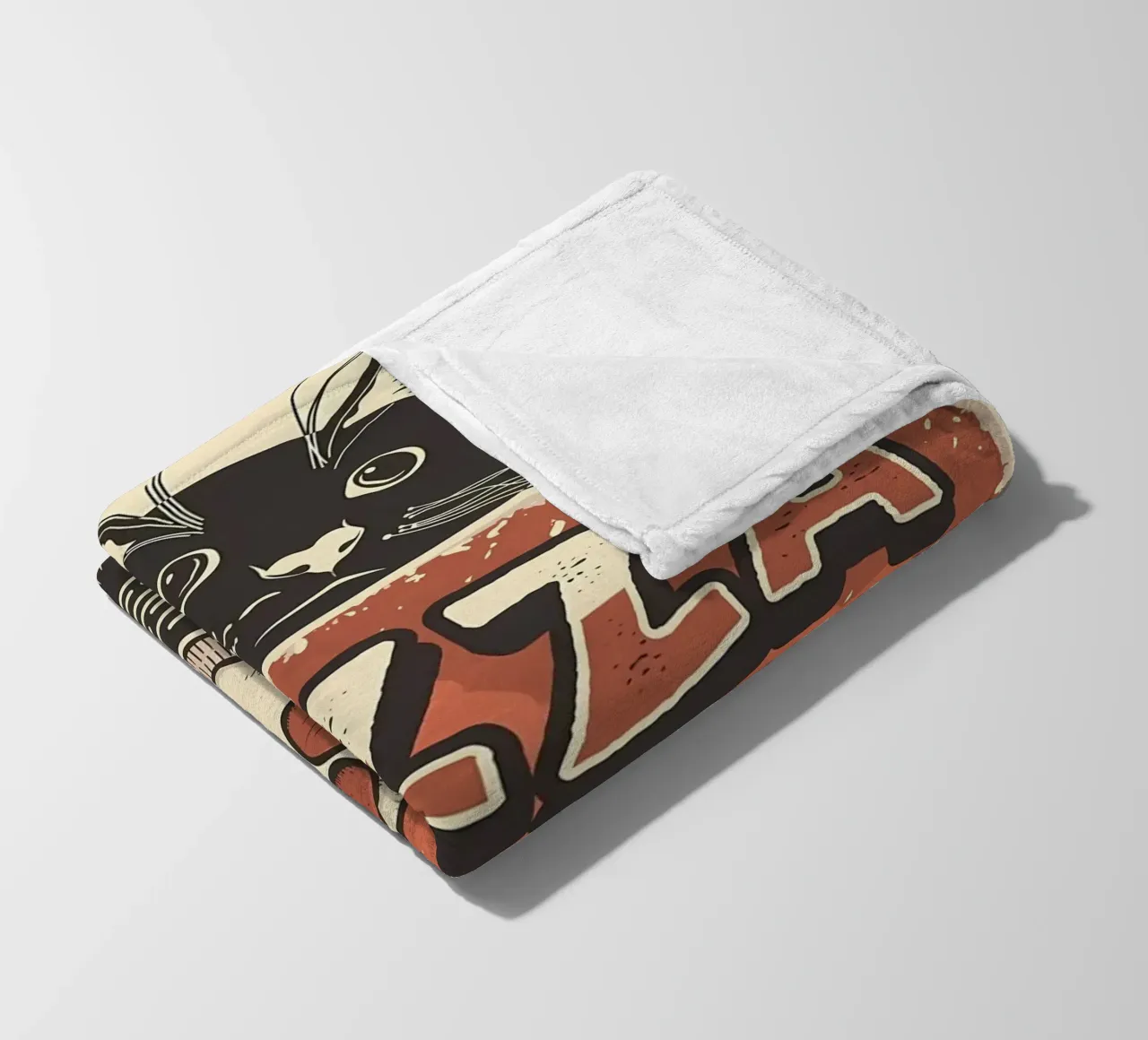 Meow Cat e la pizza coperta in pile da Monique A Hooper