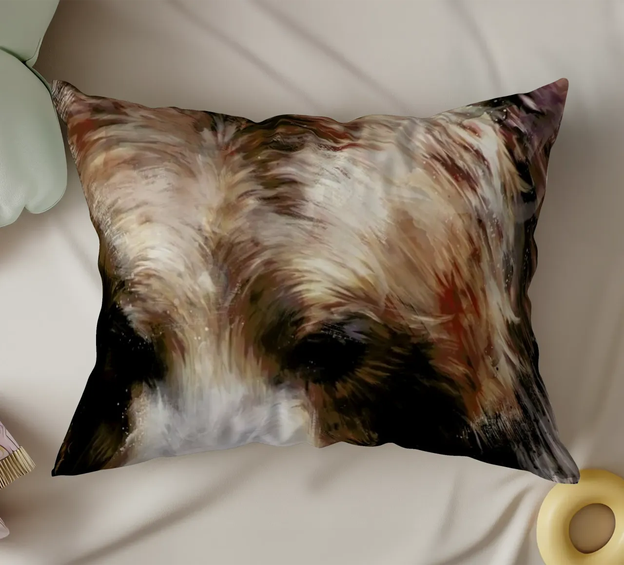 Gold decorative cushion by Amy Hamilton