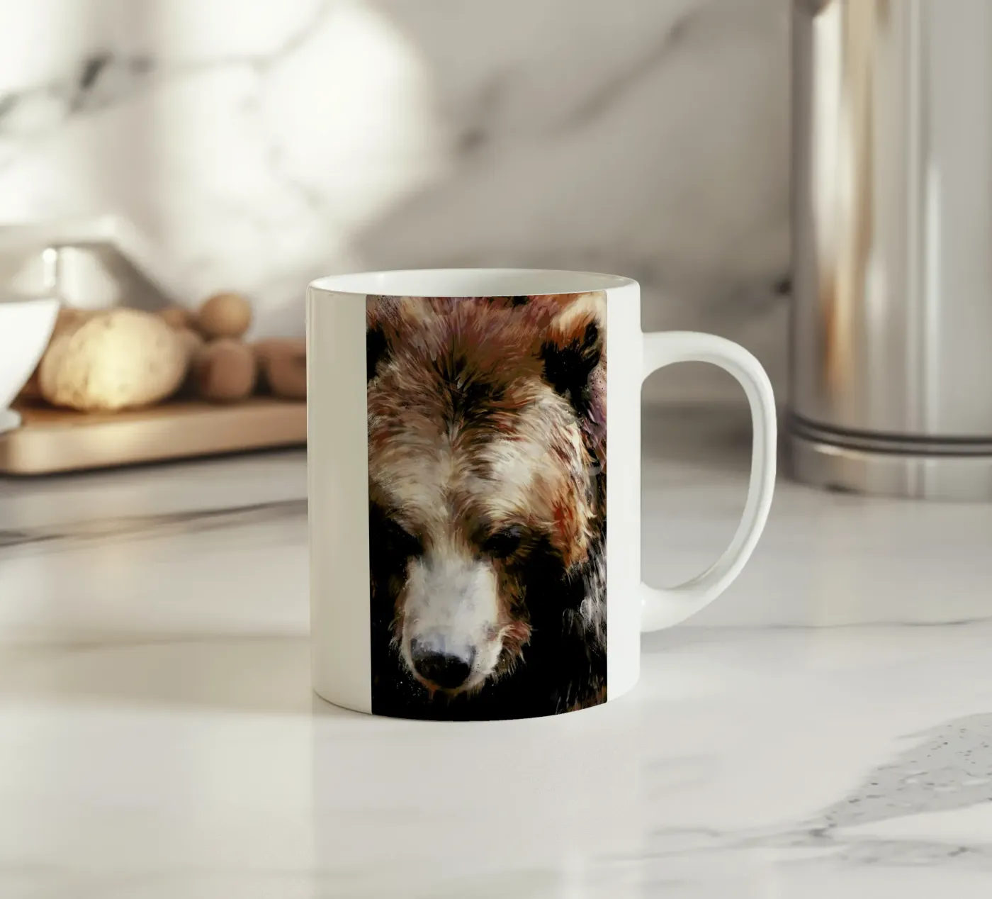 Gold ceramic mug by Amy Hamilton