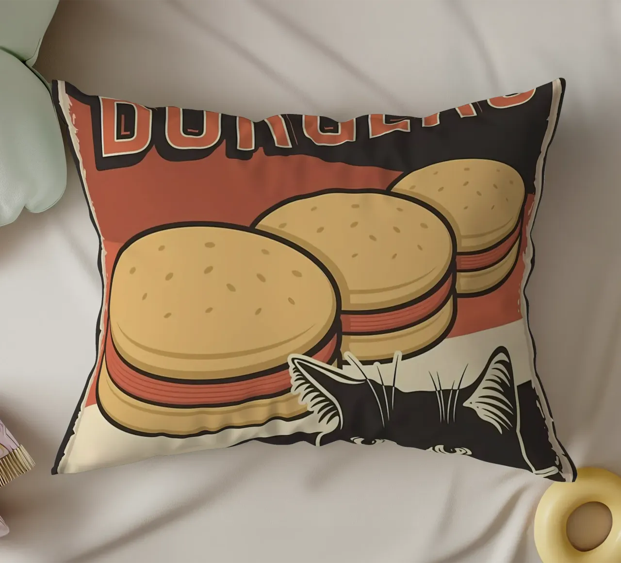 Questo è il mio hamburger dice il gatto cuscino da Monique A Hooper