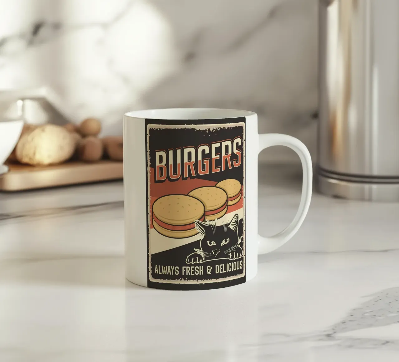 Questo è il mio hamburger dice il gatto tazza in ceramica da Monique A Hooper