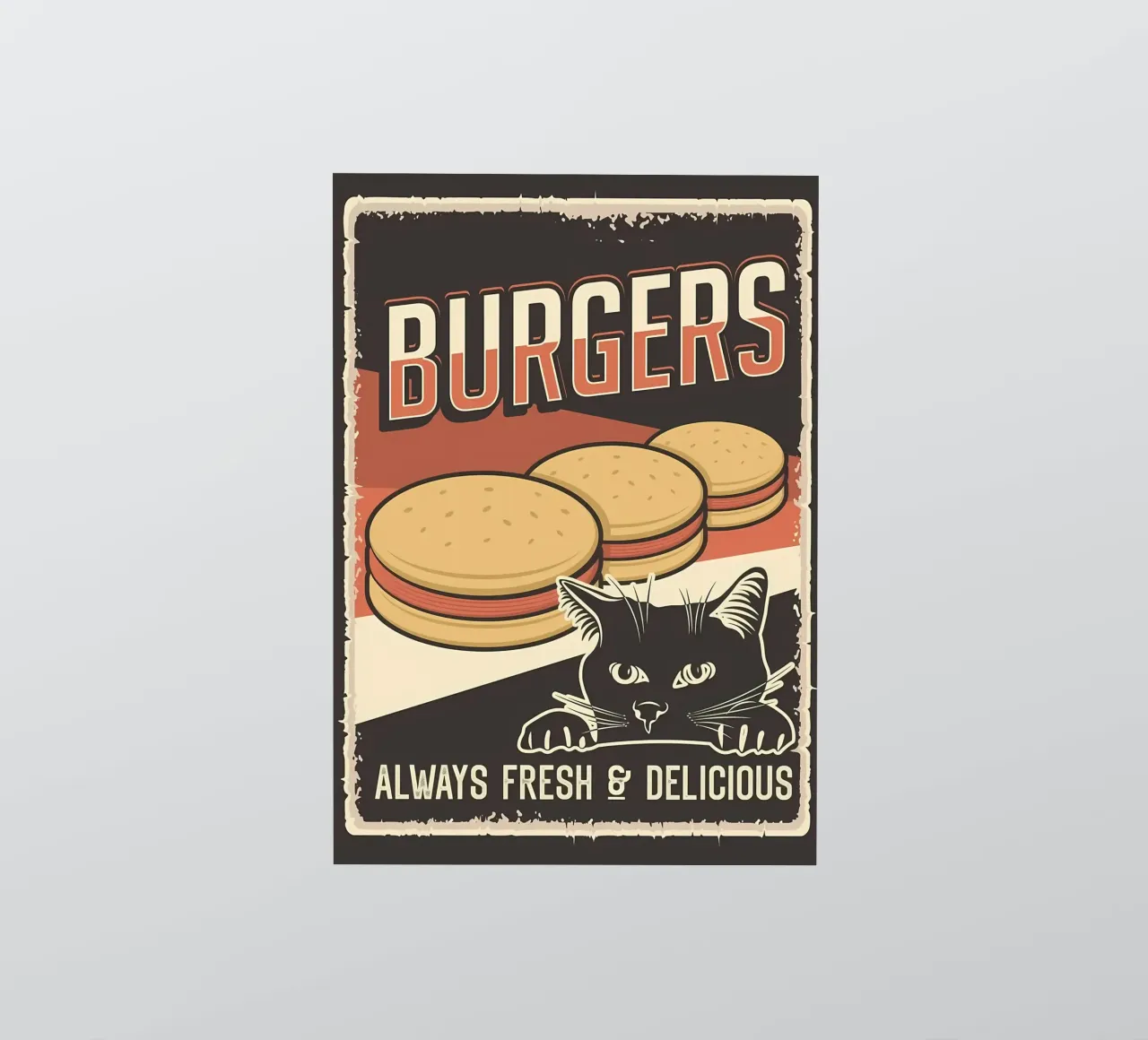 Das ist mein Burger sagt die Katze Sticker von Monique A Hooper