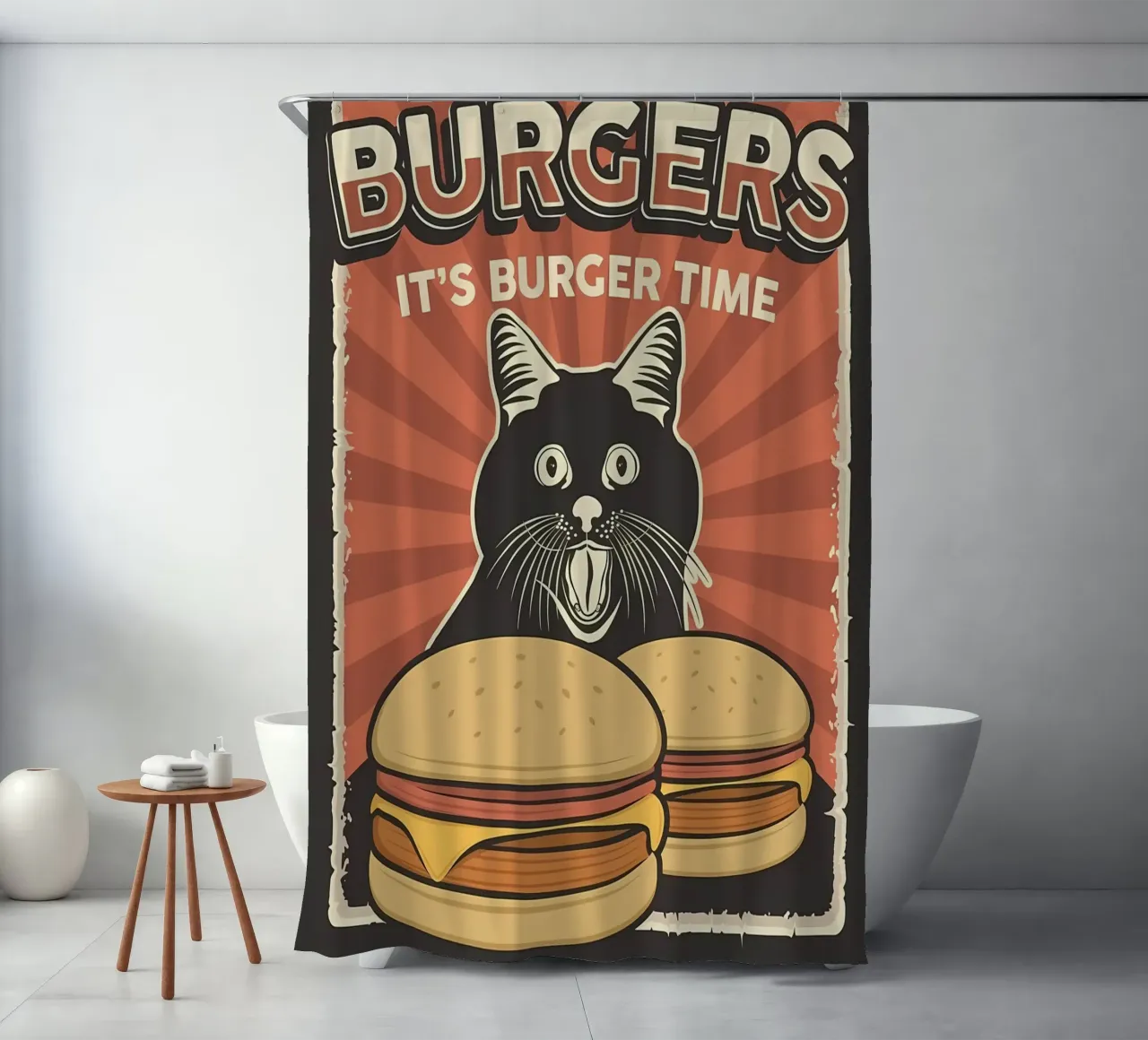 È l'ora dell'hamburger tenda da doccia da Monique A Hooper