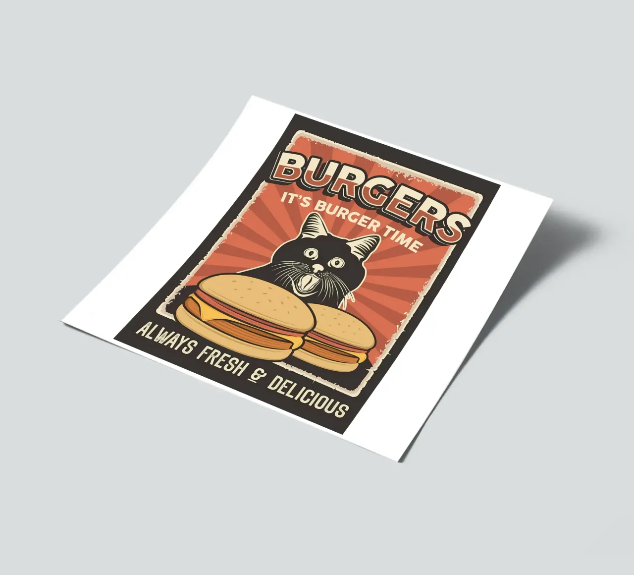 È l'ora dell'hamburger foglio adesivo da Monique A Hooper