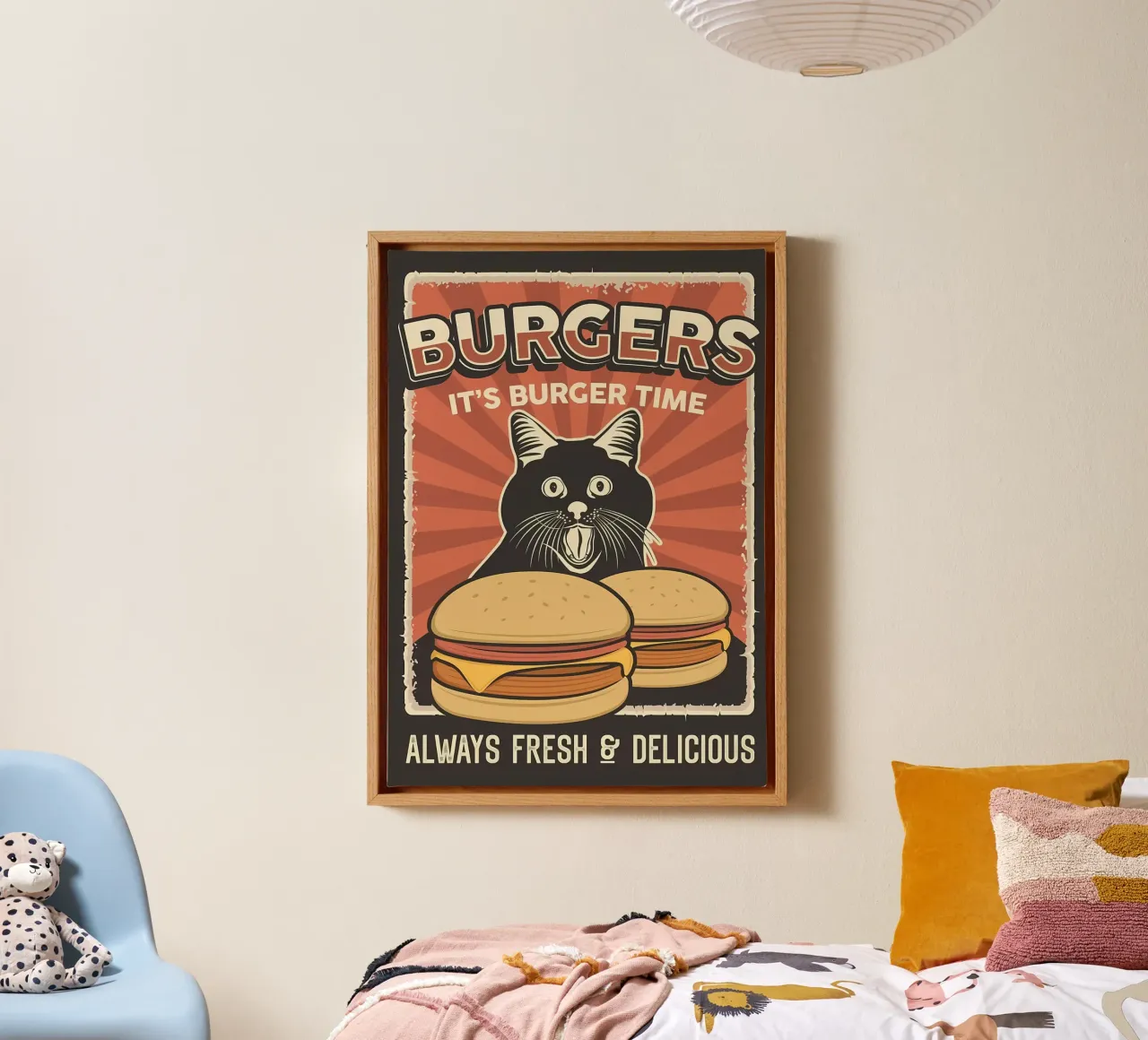 È l'ora dell'hamburger tela con Cornice a cassetta da Monique A Hooper