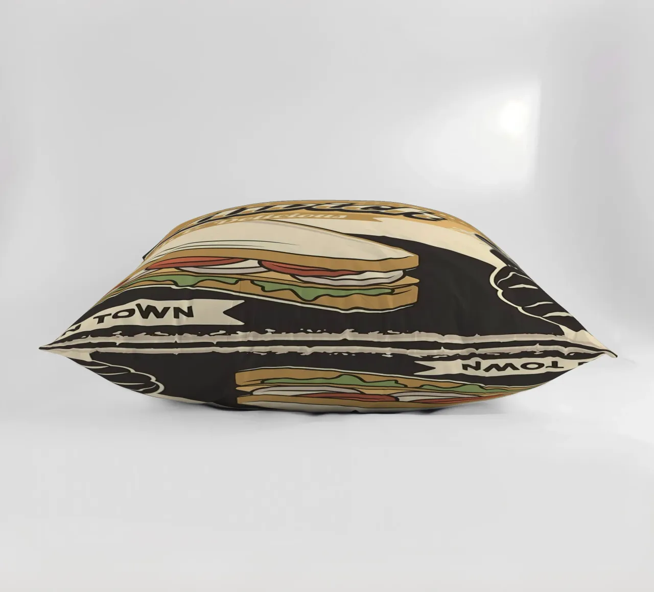 Cat and Sandwich decorative cushion by Monique A Hooper