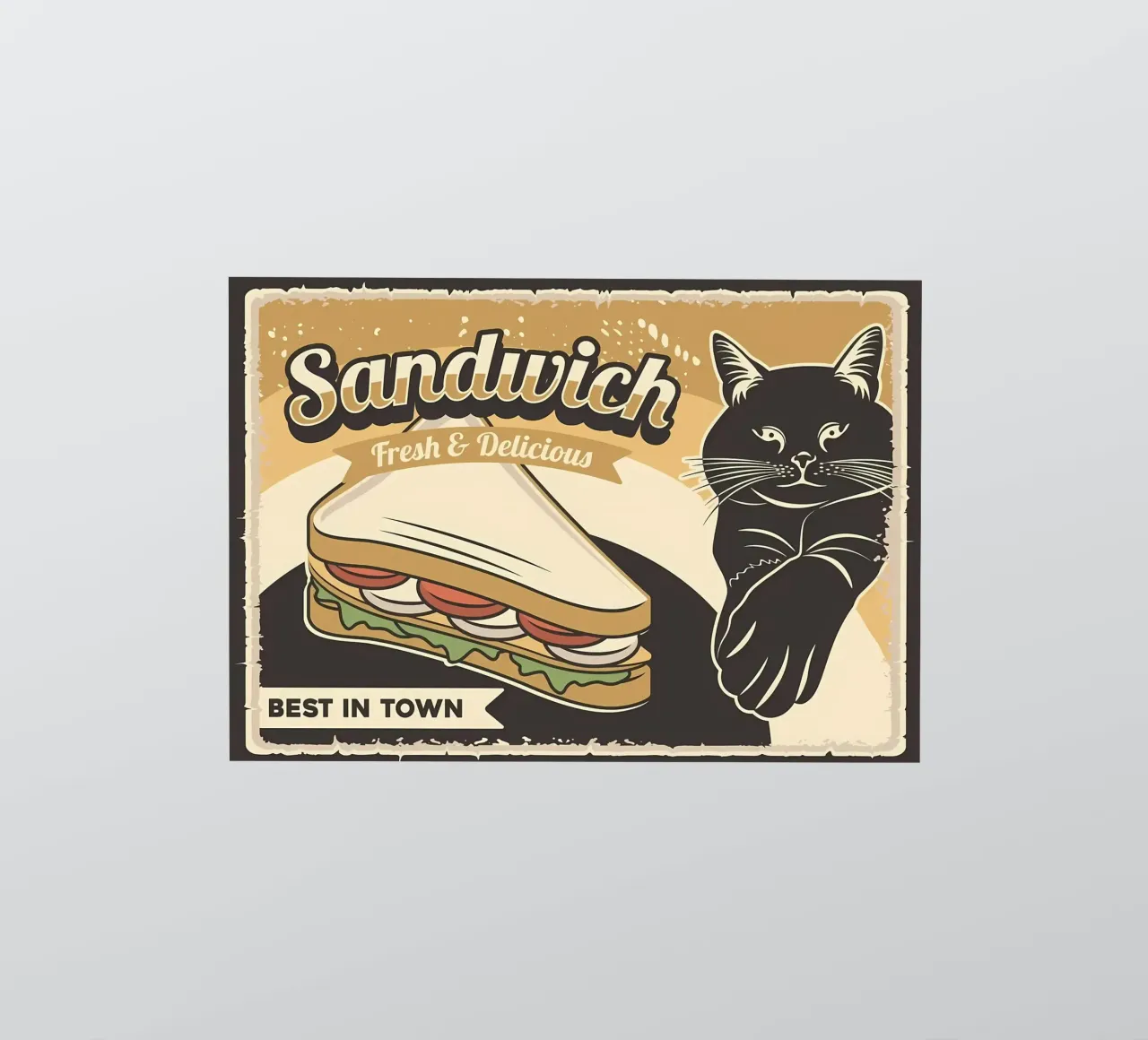 Cat and Sandwich sticker by Monique A Hooper
