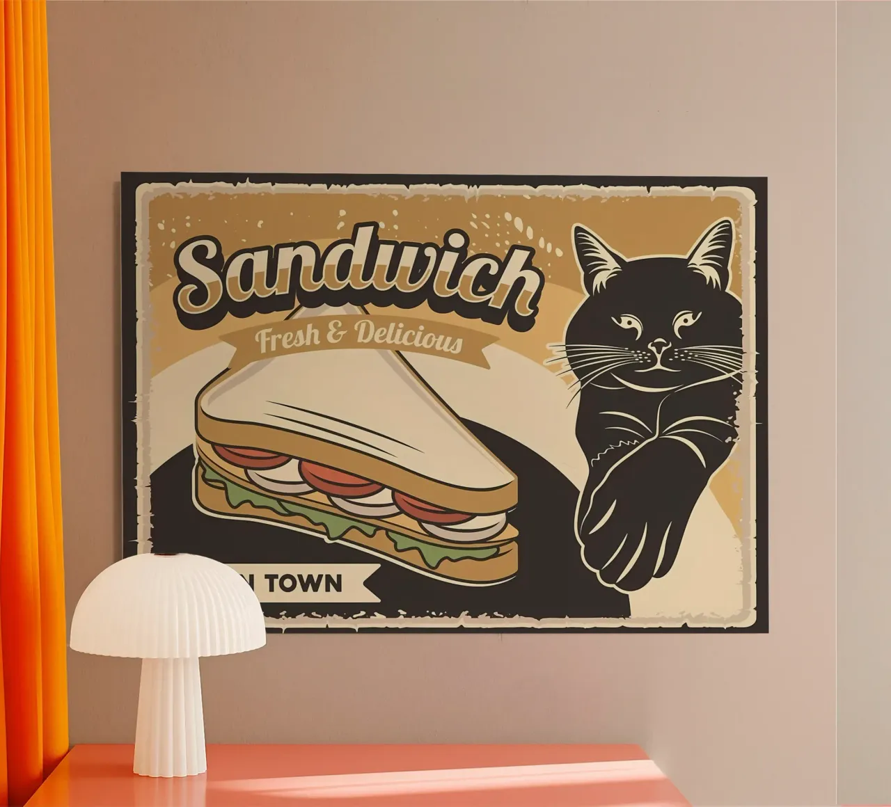 Cat and Sandwich forex plate by Monique A Hooper