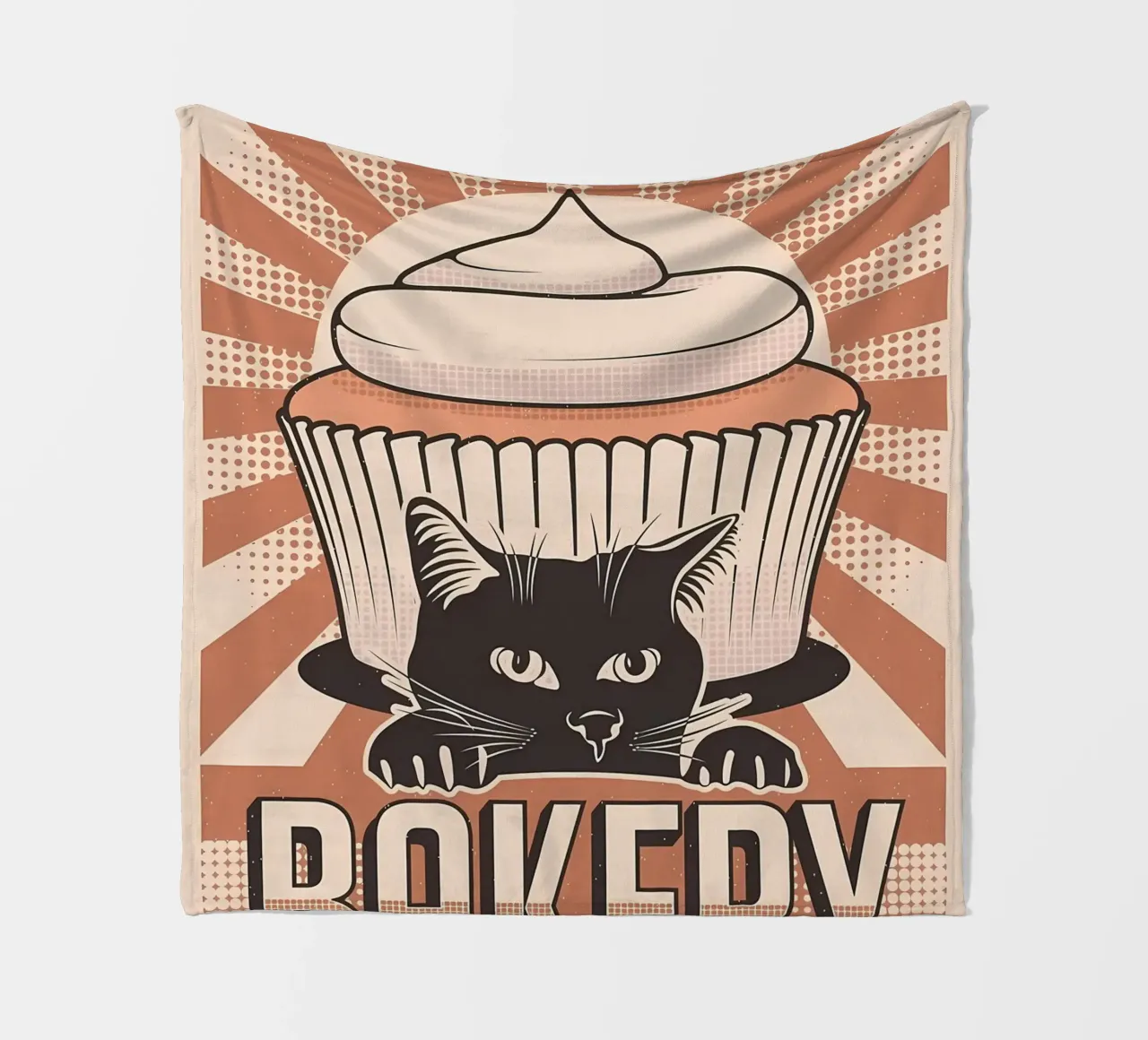 Cupcake Bakery e gatto coperta in pile da Monique A Hooper
