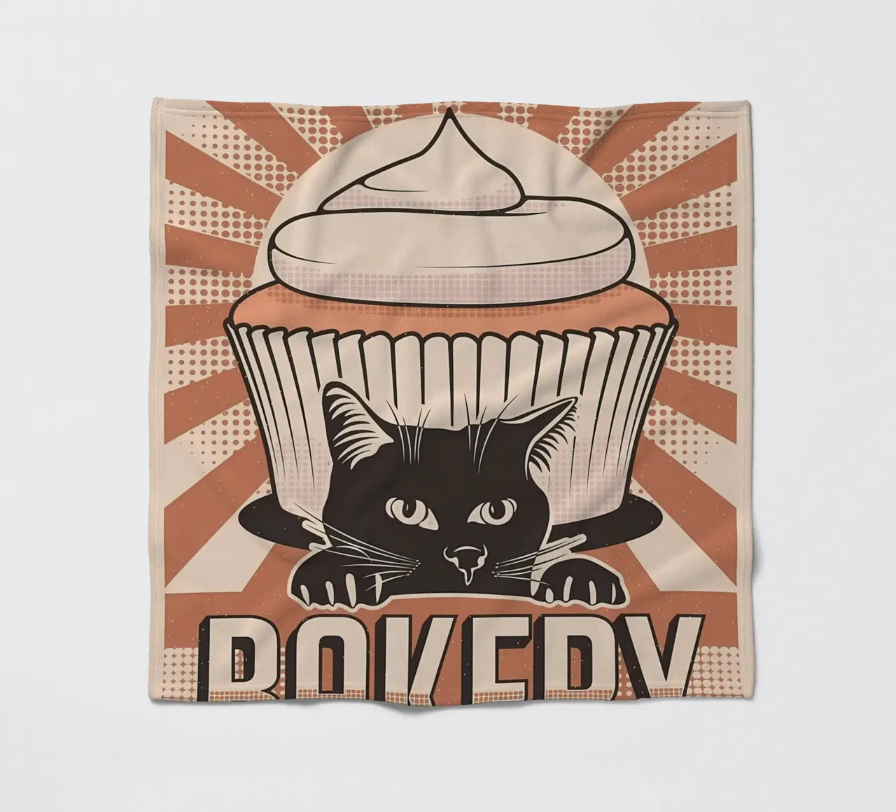 Cupcake Bakery e gatto coperta in pile da Monique A Hooper