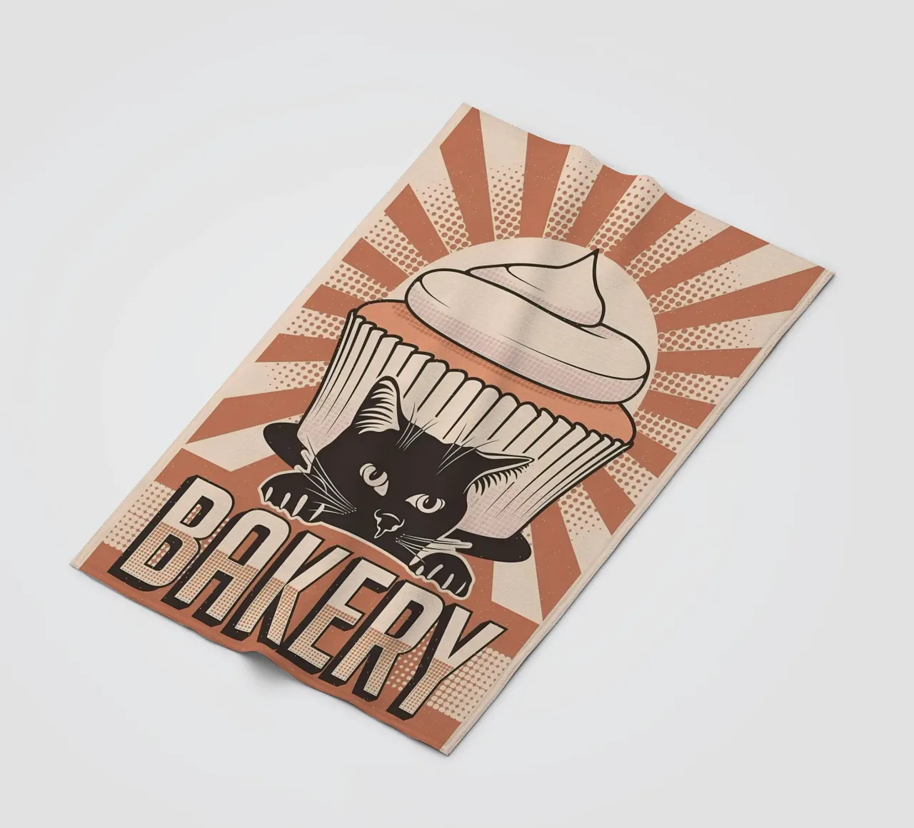 Cupcake Bakery e gatto coperta in pile da Monique A Hooper