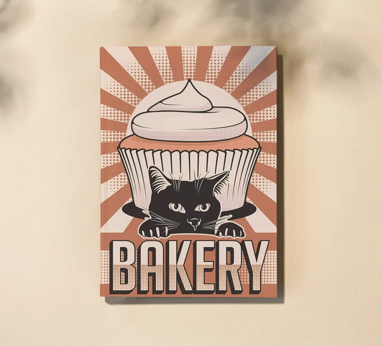 Cupcake Bakery and cat carnet de notes de Monique A Hooper