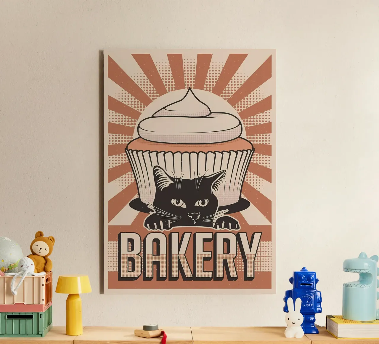 Cupcake Bakery e gatto alluminio dibond da Monique A Hooper