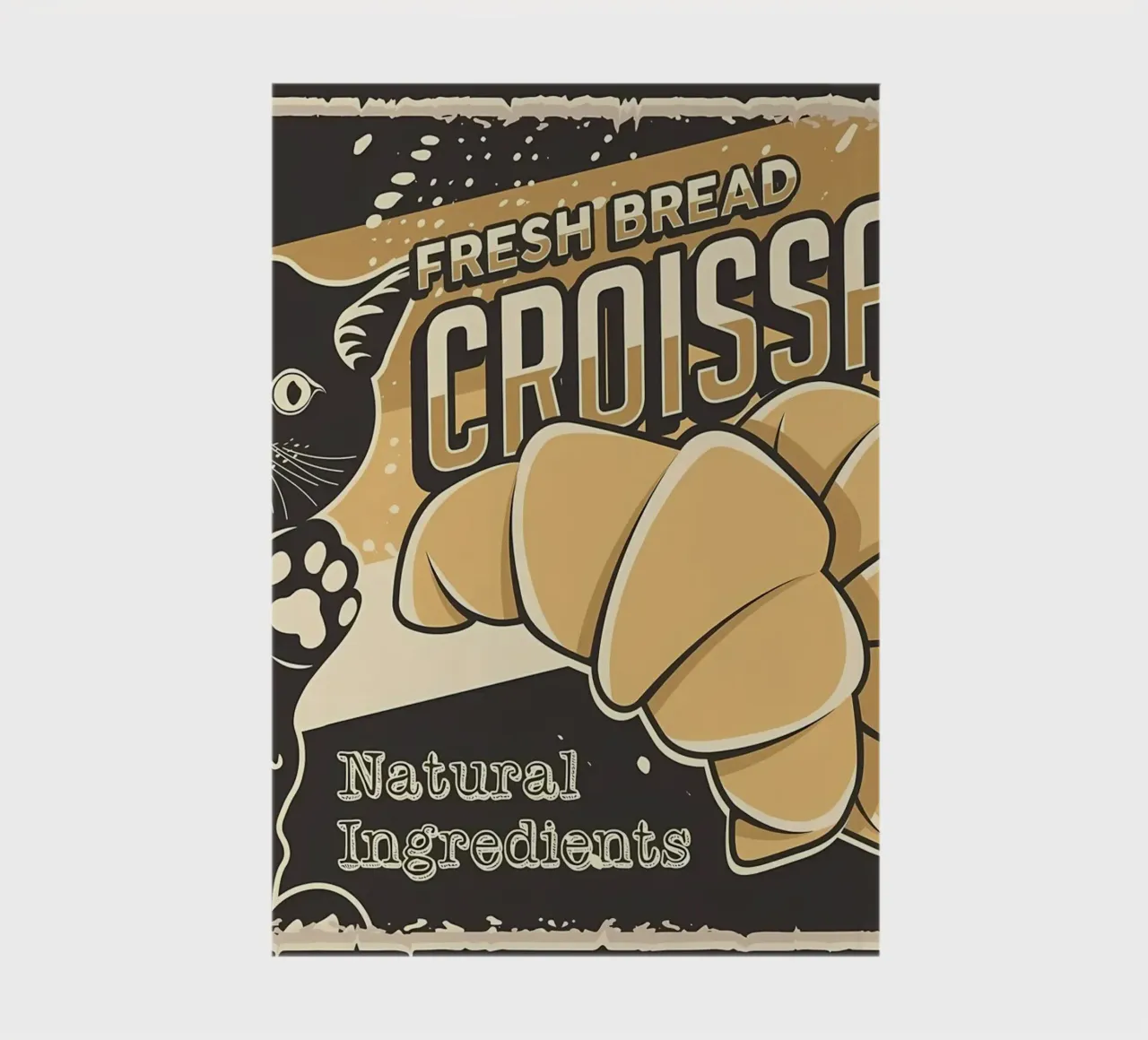 Fresh Croissant and cat notebook by Monique A Hooper