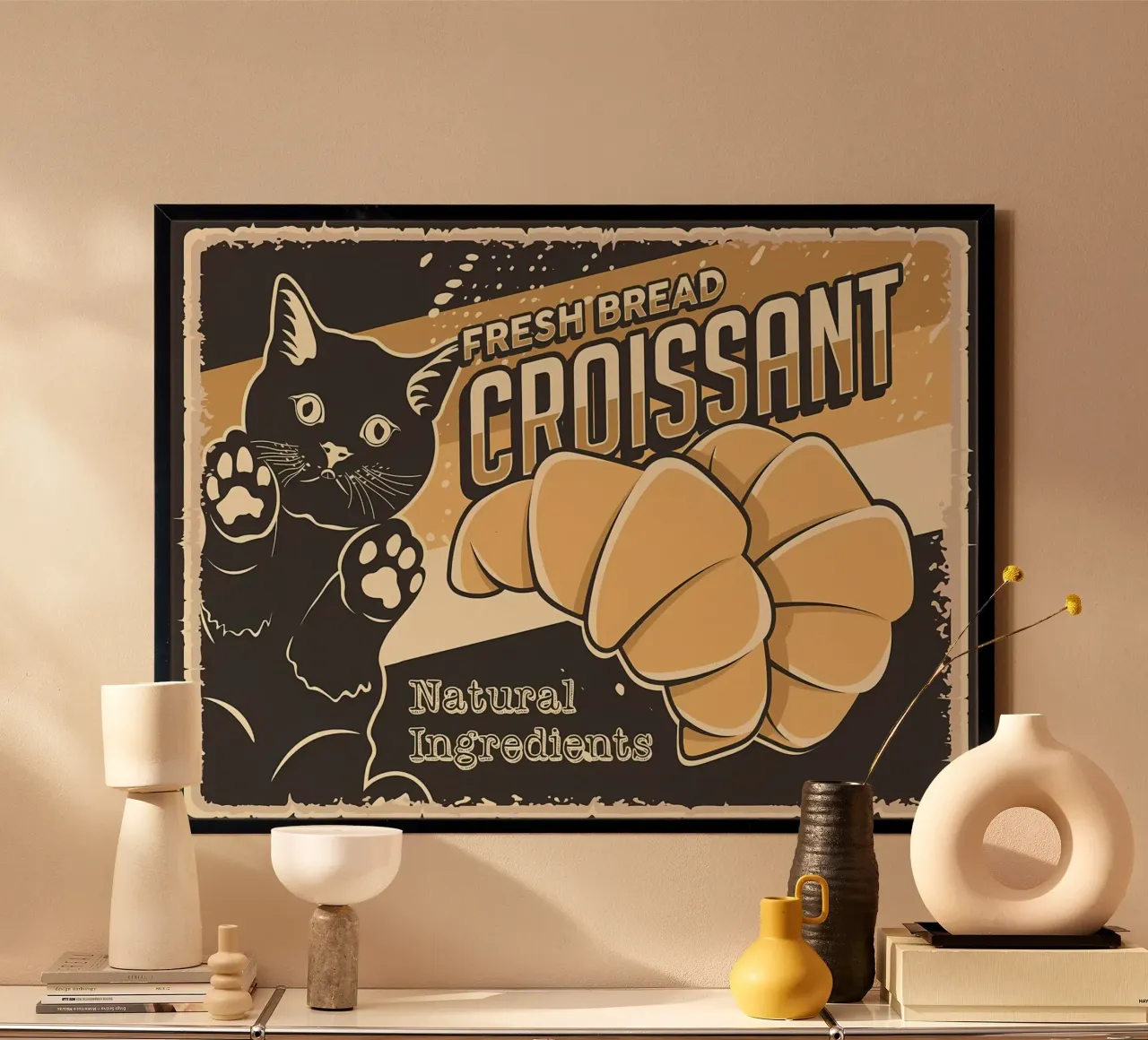 Croissant fresco e gatto carta hahnemühle da Monique A Hooper