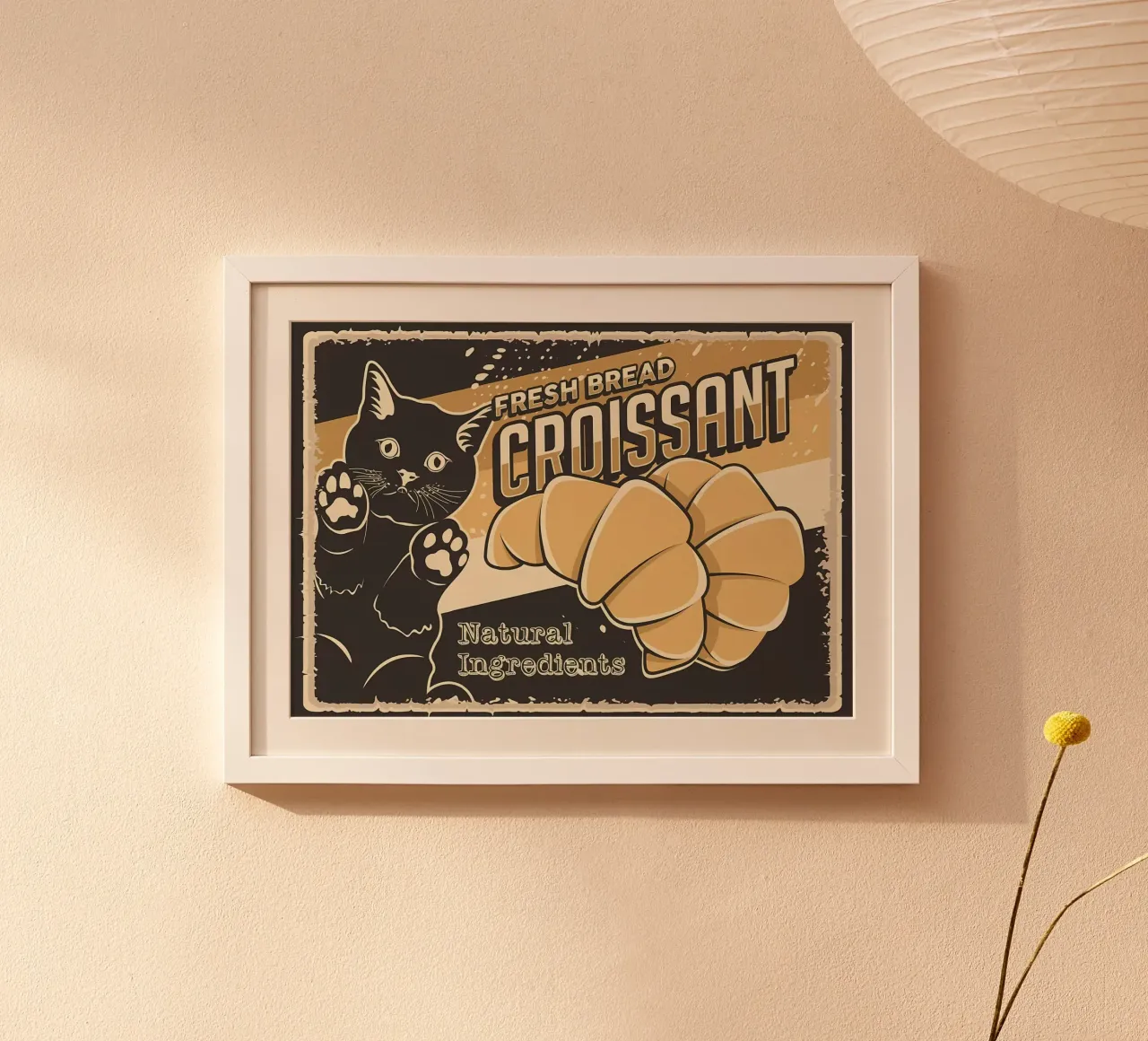 Croissant fresco e gatto carta hahnemühle da Monique A Hooper