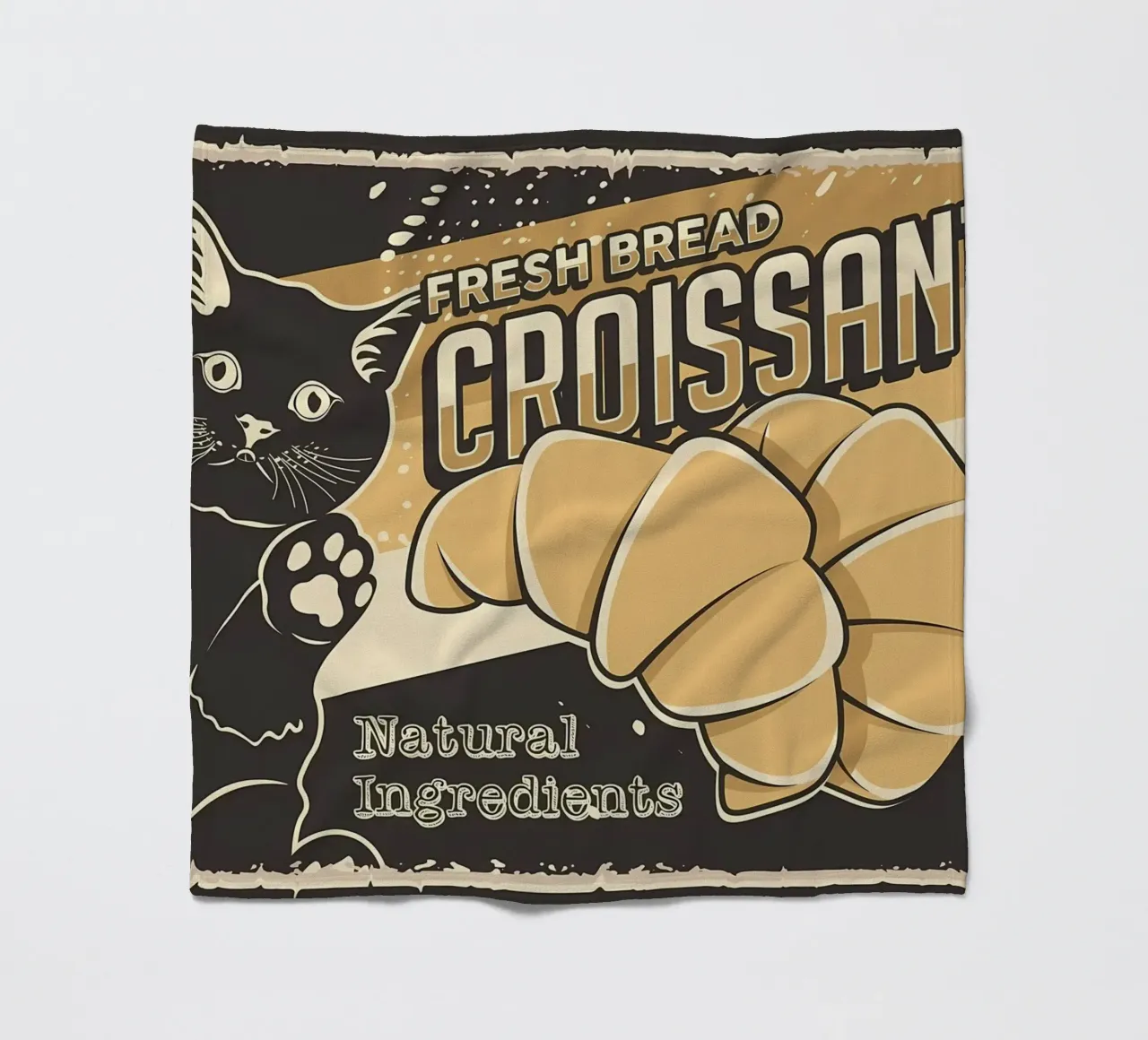 Croissant fresco e gatto coperta in pile da Monique A Hooper
